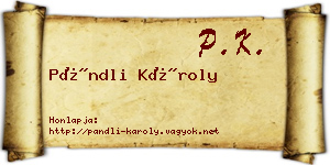 Pándli Károly névjegykártya
